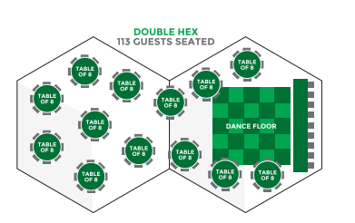 Double HEX seated & dance floor