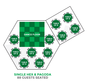 Single with Pagoda seated and dance floor