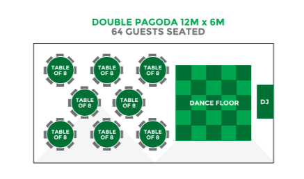 6x12m Pagoda Seated & Dance Floor