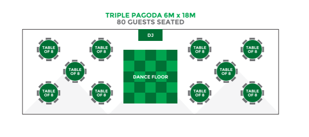 6x18m - Pagoda Seated & Dance Floor